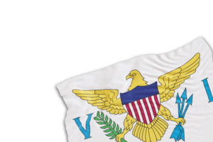 Realistic flag of United States Virgin Islands, on transparent background. Footer, corner design element. Perfect for patriotic themes or national event promotions. Empty, copy space. 3D render. png