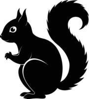 squirrel silhouette on white background vector