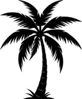 palm tree silhouette on white background vector