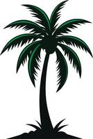 silueta de palmera sobre fondo blanco vector