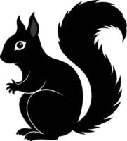 squirrel silhouette on white background vector