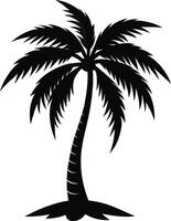 silueta de palmera sobre fondo blanco vector