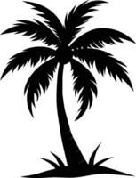 palm tree silhouette on white background vector