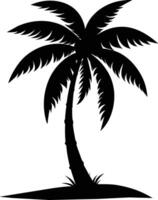 palm tree silhouette on white background vector