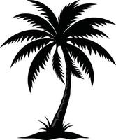 silueta de palmera sobre fondo blanco vector