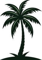 palm tree silhouette on white background vector