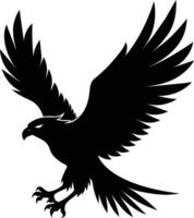 a black and white silhouette of an eagle vector