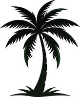 palm tree silhouette on white background vector