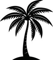 palm tree silhouette on white background vector