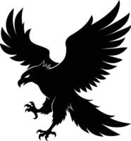 a black and white silhouette of an eagle vector