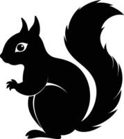 squirrel silhouette on white background vector