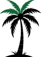 palm tree silhouette on white background vector