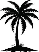 palm tree silhouette on white background vector