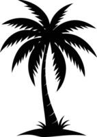 palm tree silhouette on white background vector