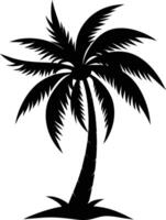 palm tree silhouette on white background vector