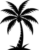 palm tree silhouette on white background vector