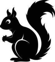 squirrel silhouette on white background vector