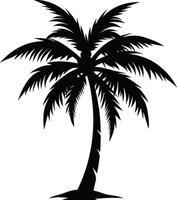 palm tree silhouette on white background vector