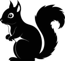 squirrel silhouette on white background vector