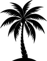 palm tree silhouette on white background vector