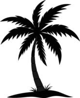 palm tree silhouette on white background vector