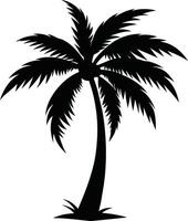 palm tree silhouette on white background vector