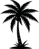 palm tree silhouette on white background vector