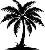 palm tree silhouette on white background vector