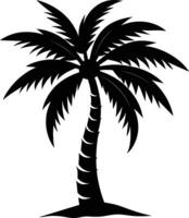 palm tree silhouette on white background vector