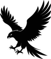 a black and white silhouette of an eagle vector