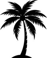 palm tree silhouette on white background vector