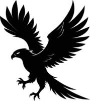 a black and white silhouette of an eagle vector