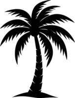 palm tree silhouette on white background vector