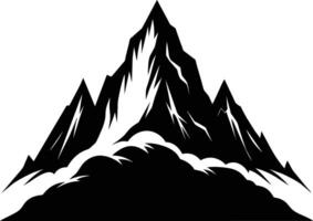 mountain silhouette black and white design vector