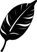 A black and white silhouette of a Banana leaf vector