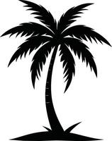 palm tree silhouette on white background vector