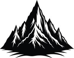 mountain silhouette black and white design vector