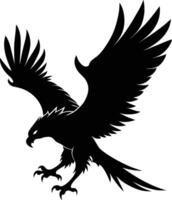 a black and white silhouette of an eagle vector