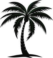 palm tree silhouette on white background vector