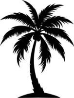 silueta de palmera sobre fondo blanco vector