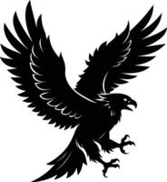 a black and white silhouette of an eagle vector