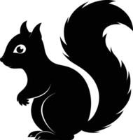 squirrel silhouette on white background vector