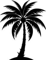 silueta de palmera sobre fondo blanco vector