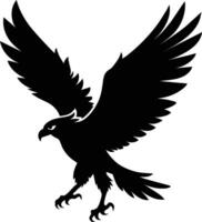 a black and white silhouette of an eagle vector