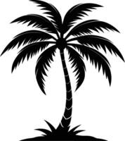 palm tree silhouette on white background vector