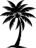 silueta de palmera sobre fondo blanco vector