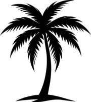 palm tree silhouette on white background vector