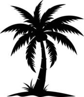 silueta de palmera sobre fondo blanco vector