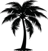 palm tree silhouette on white background vector