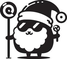 minimal carton funny character, Santa Claus, silhouette 5 vector